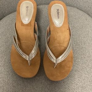 Style & Co. Women's Brown and Silver Sandals
